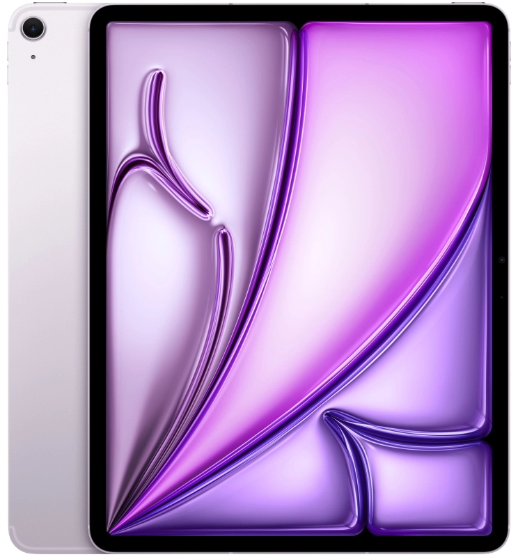 На фото изображено Apple iPad Air M3 (2025) 13” дюймов Wi-Fi + Cellular 512 ГБ, Фиолетовый